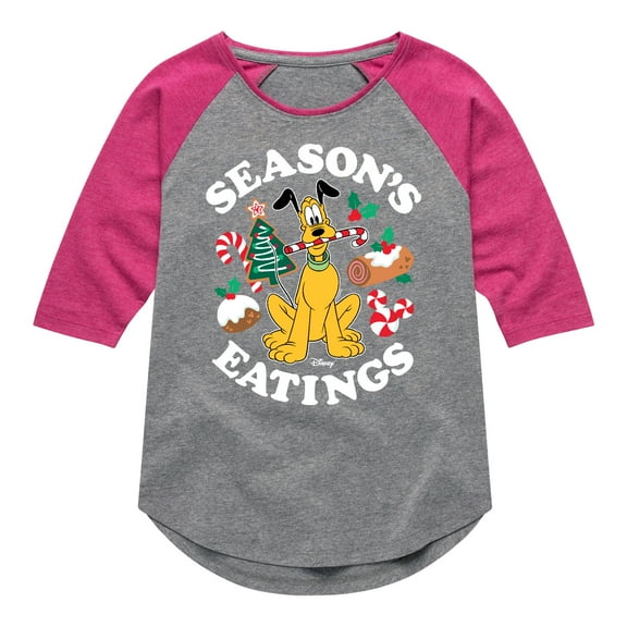 Disney - Seasons Eatings - Toddler & Youth Girls Raglan Graphic T-Shirt