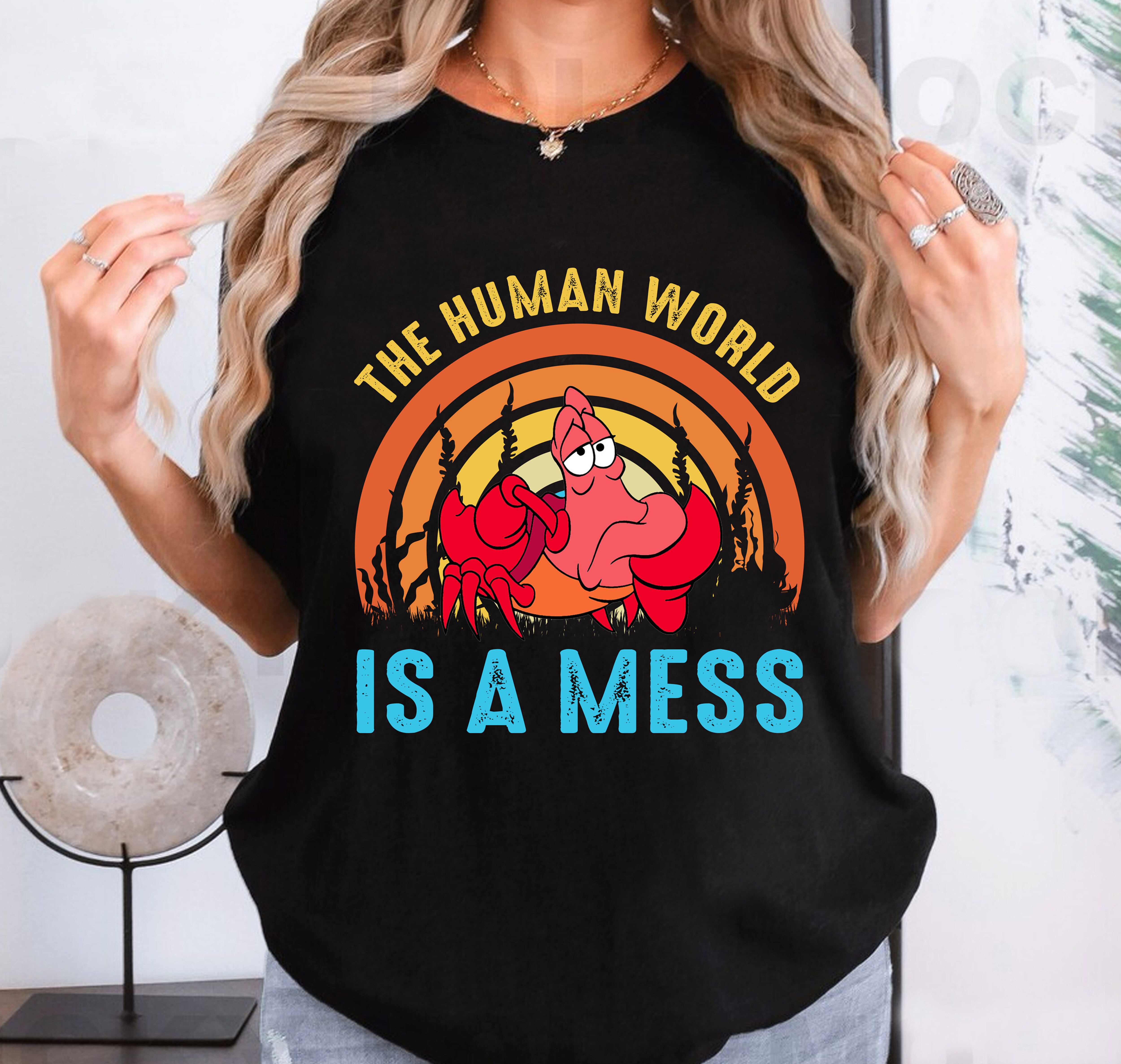 Disney Sebastian Crab Shirt, The Little Mermaid The Human World Is A