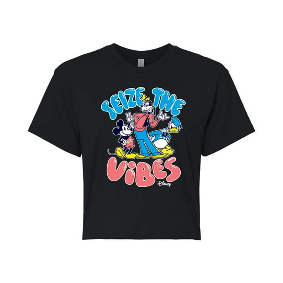 Disney - Seize Vibes - Juniors Cropped Cotton Blend T-Shirt