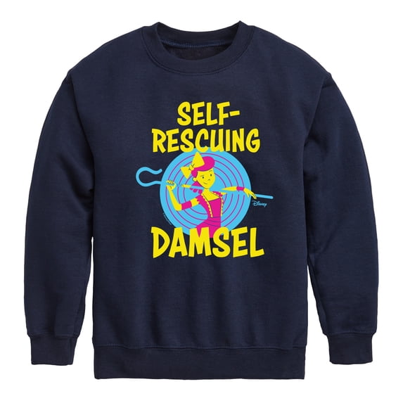 Disney - Self Rescuing Damsel Boys' Graphic Long Sleeve Fleece Sweatshirt