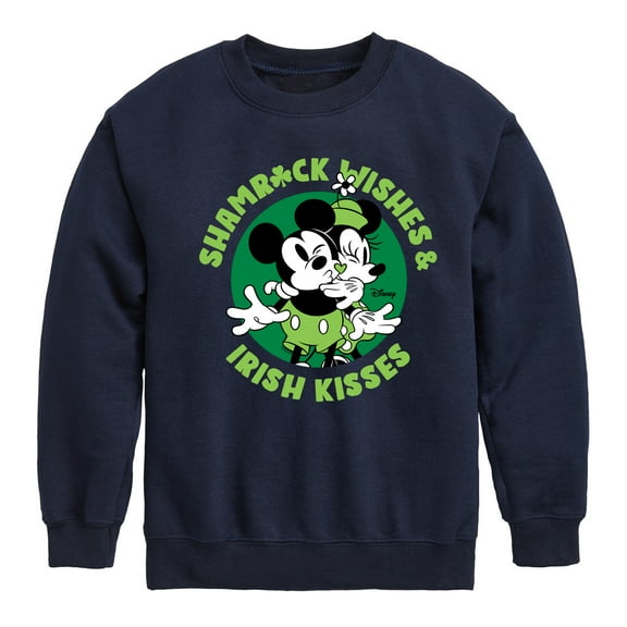 Disney - Shamrock Wishes Irish Kisses - Toddler And Youth Crewneck Fleece Sweatshirt
