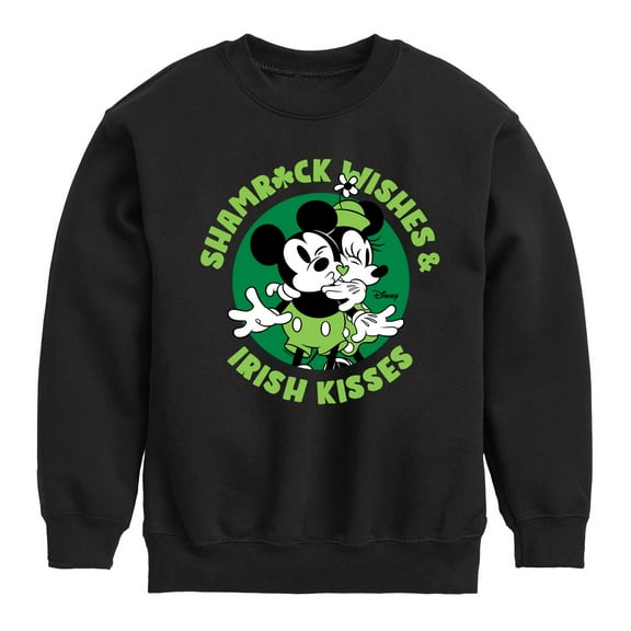 Disney - Shamrock Wishes Irish Kisses - Toddler And Youth Crewneck Fleece Sweatshirt