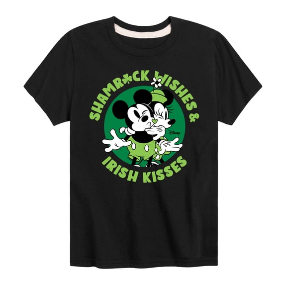 Disney - Shamrock Wishes Irish Kisses - Toddler And Youth Short Sleeve Graphic T-Shirt