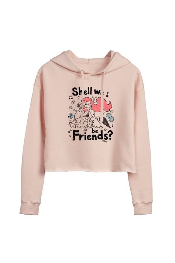 - Shell We Be Friends - Juniors Cropped Pullover Hoodie