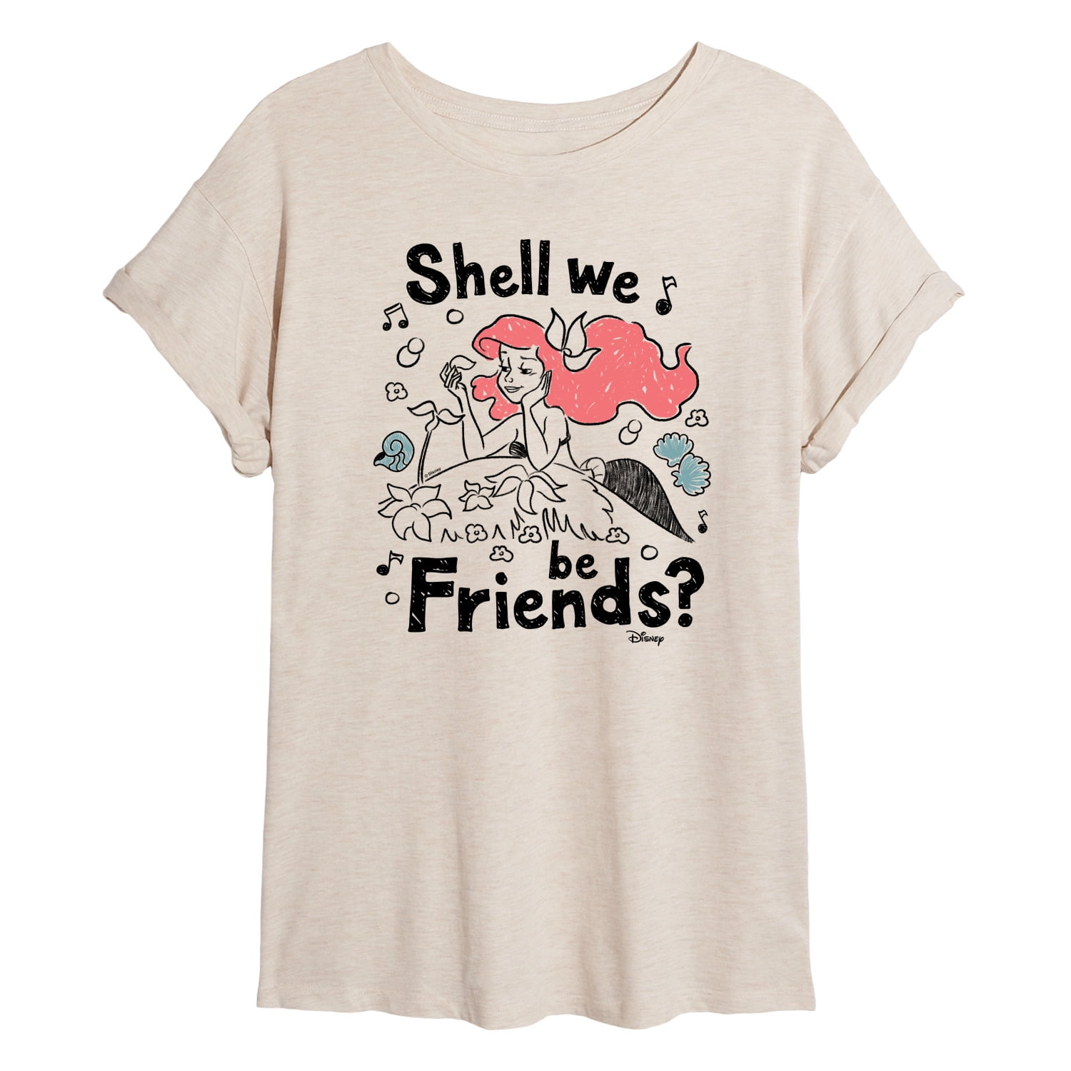 Disney - Shell We Be Friends - Juniors Ideal Flowy Muscle T-Shirt ...