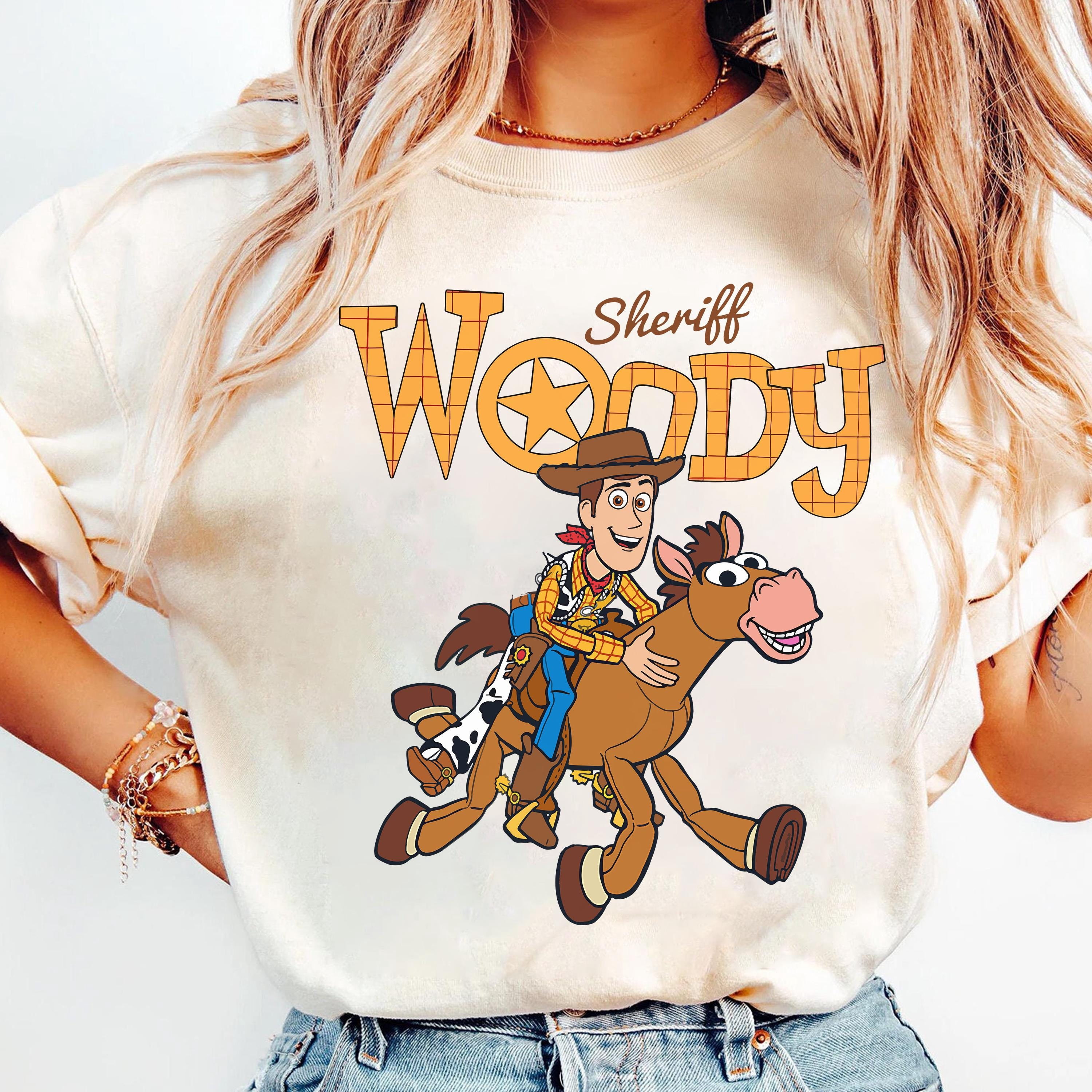 Disney Sheriff Woody Cowboy and Bullseye Shirt, Retro Toy Story ...
