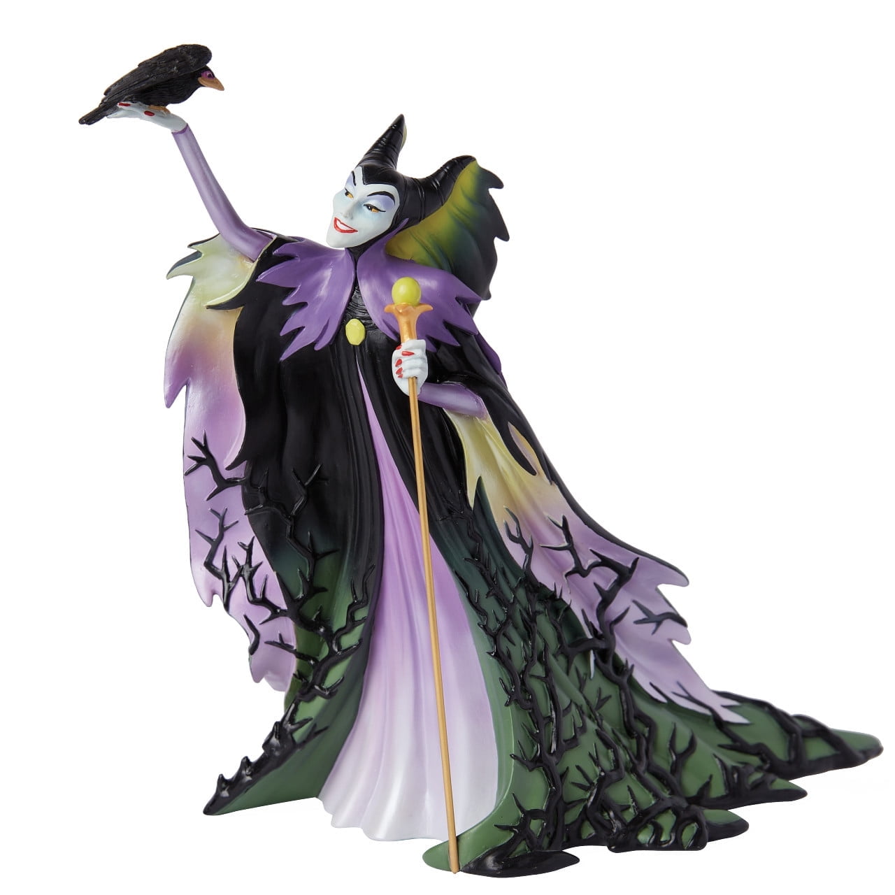 Disney Botanical Maleficent Figurine with Staff and Raven
