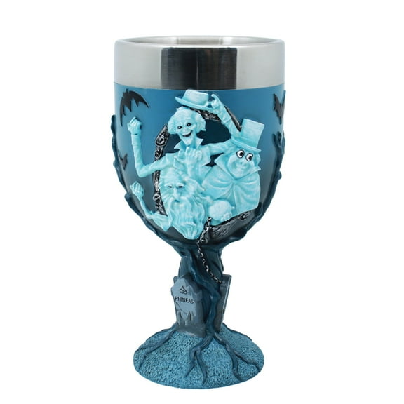 Enesco Disney Showcase Haunted Mansion Hitchhiking Ghost Decorative Multicolor Resin Goblet 7.1in H