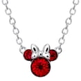 thumbnail image 1 of Disney Silver Plated Minnie Mouse Crystal Birthstone Necklace, 16", 1 of 5