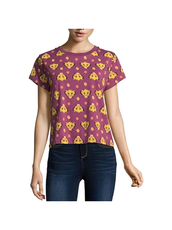 Disney Simba All-Over Print Junior Women's T-Shirt (Medium)
