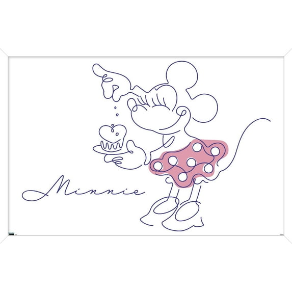 Disney Simple Moments Line Art - Minnie Mouse Wall Poster, 14.725" x 22.375" Framed