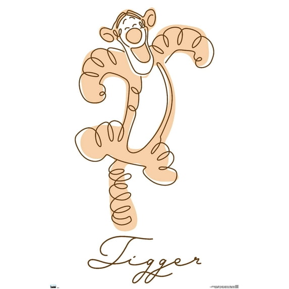 Disney Simple Moments Line Art - Tigger Wall Poster, 22.375" x 34"