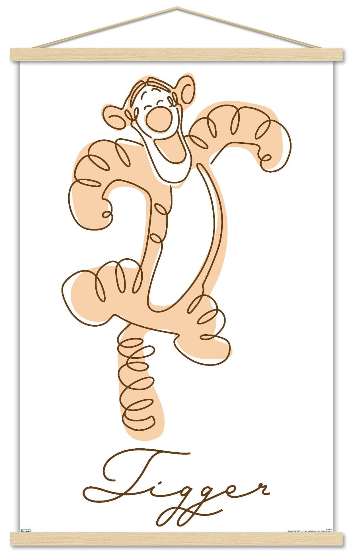 Disney Simple Moments Line Art - Tigger Wall Poster, 14.725