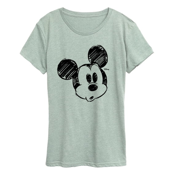 Disney - Sketch Head Mickey Women's Short Sleeve Graphic T-Shirt
