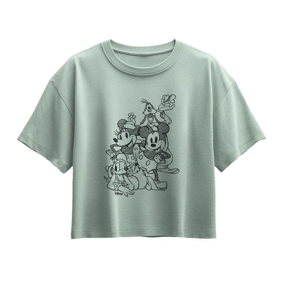 Disney - Sketchy Mickey Bffs Short Sleeve Boxy Graphic T-Shirt