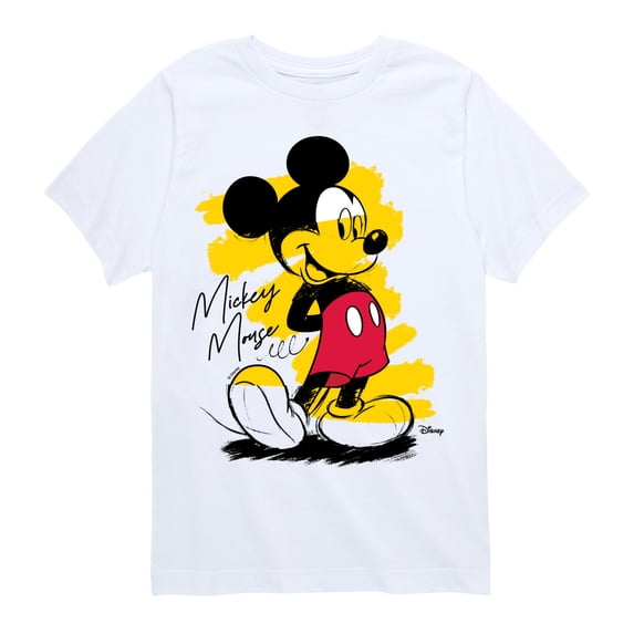 Disney - Sketchy Mickey - Youth Boys Short Sleeve Graphic T-Shirt