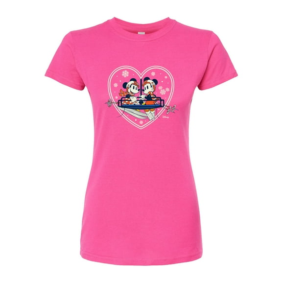 Disney - Ski Lift Heart - Juniors Fitted Graphic T-Shirt