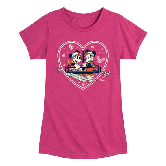 Disney - Ski Lift Heart - Toddler & Youth Girls Short Sleeve Graphic T-Shirt
