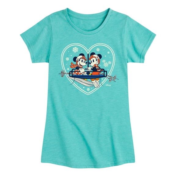 Disney - Ski Lift Heart - Toddler & Youth Girls Short Sleeve Graphic T-Shirt