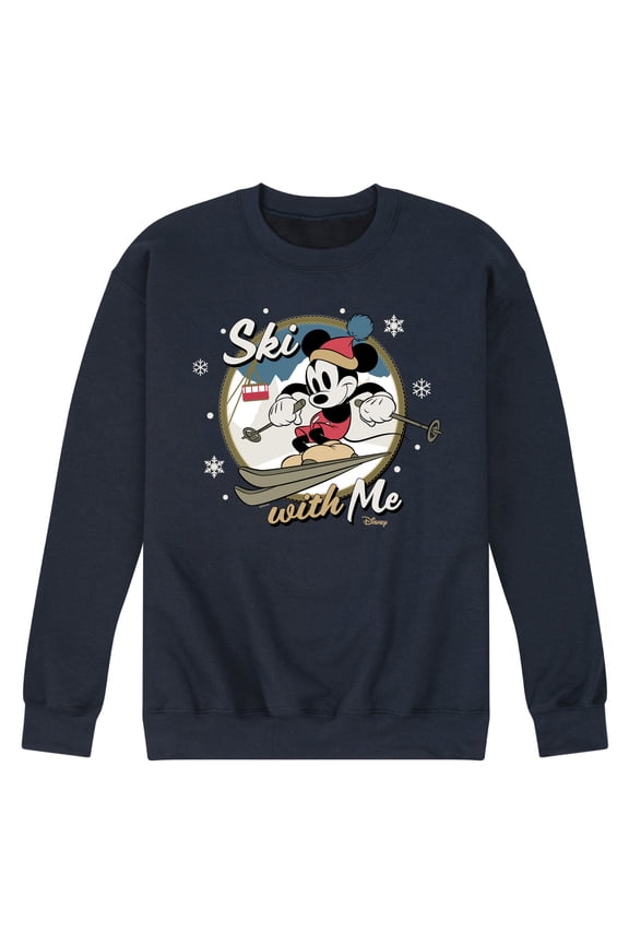 - Ski With Me Mickey - Men's Crew Fleece Sweatshirt Sweatshirt