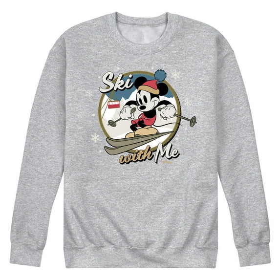 Disney - Ski With Me Mickey - Men's Crew Fleece Sweatshirt Sweatshirt