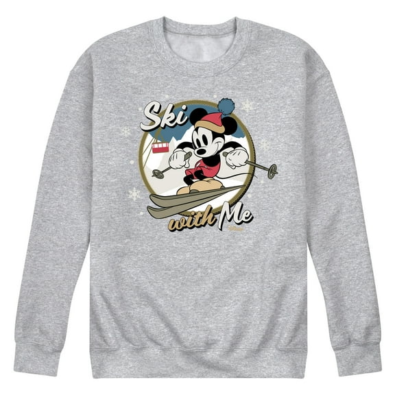 Disney - Ski With Me Mickey - Men's Crew Fleece Sweatshirt Sweatshirt