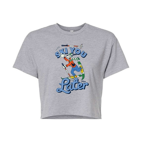 Disney - Ski You Later  - Juniors Cropped Cotton Blend T-Shirt