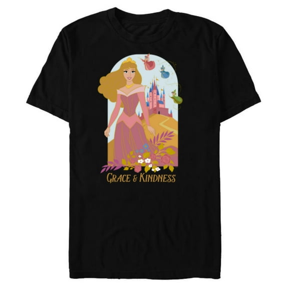 Disney Sleeping Beauty 65th Anniversary Grace & Kindness - Short Sleeve Blended T-Shirt for Adults - Customized-Black