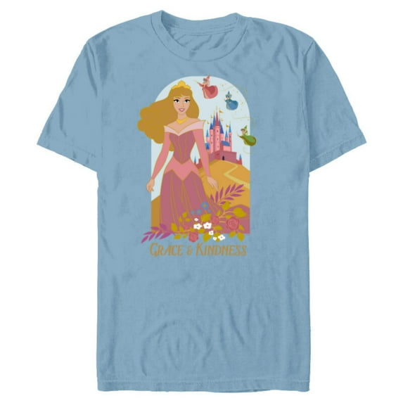 Disney Sleeping Beauty 65th Anniversary Grace & Kindness - Short Sleeve Blended T-Shirt for Adults - Customized-Ocean Blue