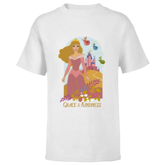 Disney Sleeping Beauty 65th Anniversary Grace & Kindness - Short Sleeve T-Shirt for Kids - Customized-White