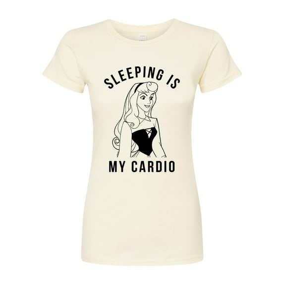 Disney Sleeping Beauty - Aurora Sleeping Is My Cardio - Juniors Fitted Graphic T-Shirt