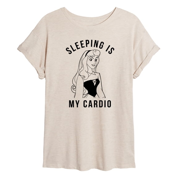 Disney Sleeping Beauty - Aurora Sleeping Is My Cardio - Women's Oversized T-Shirt