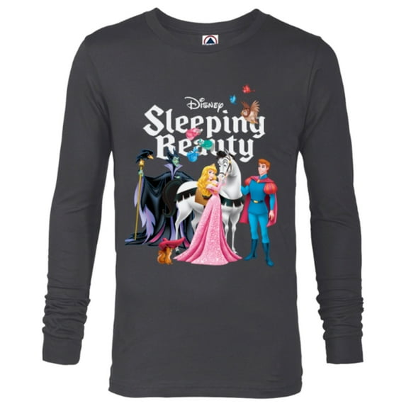 Disney Sleeping Beauty Characters T-Shirt - Long Sleeve T-Shirt for Men - Customized-Charcoal Heather