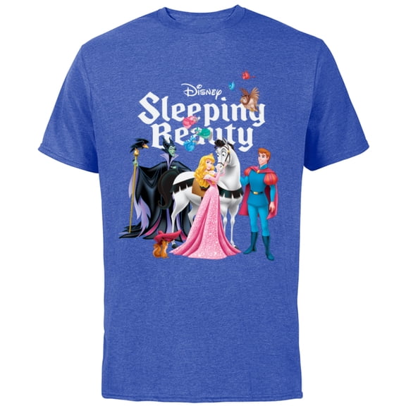 Disney Sleeping Beauty Characters T-Shirt - Short Sleeve Cotton T-Shirt for Adults - Customized-Royal Heather