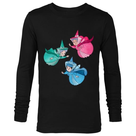 Disney Sleeping Beauty Good Fairies Flora Fauna Merryweather - Long Sleeve T-Shirt for Men - Customized-Black