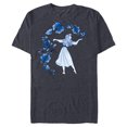 thumbnail image 1 of Disney Sleeping Beauty Princess Aurora Blue Flowers T-Shirt- Short Sleeve Blended T-Shirt for Adults - Customized-Navy Heather, 1 of 5