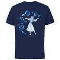 thumbnail image 1 of Disney Sleeping Beauty Princess Aurora Blue Flowers T-Shirt - Short Sleeve Cotton T-Shirt for Adults - Customized-Navy, 1 of 5