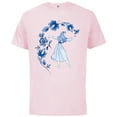 thumbnail image 1 of Disney Sleeping Beauty Princess Aurora Blue Flowers T-Shirt - Short Sleeve Cotton T-Shirt for Adults - Customized-Soft Pink, 1 of 5