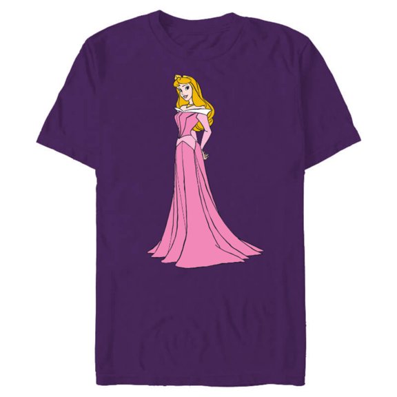 Disney Sleeping Beauty Princess Aurora Classic T-Shirt- Short Sleeve Blended T-Shirt for Adults - Customized-Purple