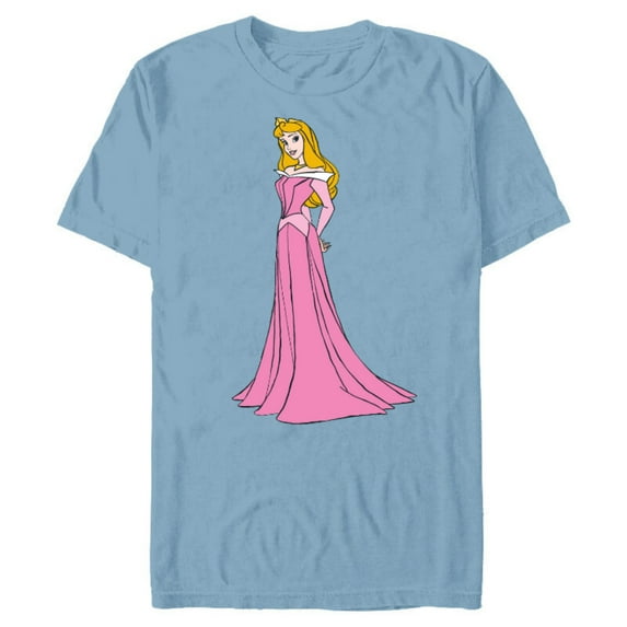 Disney Sleeping Beauty Princess Aurora Classic T-Shirt- Short Sleeve Blended T-Shirt for Adults - Customized-Ocean Blue