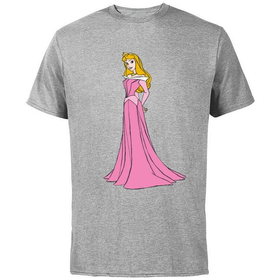 Disney Sleeping Beauty Princess Aurora Classic T-Shirt - Short Sleeve Cotton T-Shirt for Adults - Customized-Athletic Heather