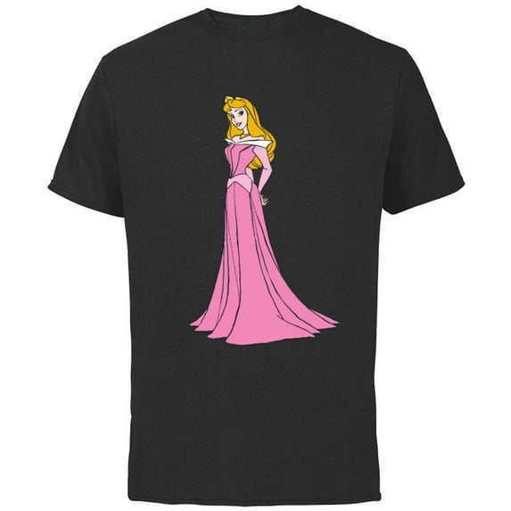 Disney Sleeping Beauty Princess Aurora Classic T-Shirt - Short Sleeve Cotton T-Shirt for Adults - Customized-Black