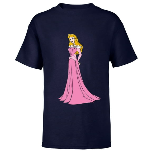 Disney Sleeping Beauty Princess Aurora Classic T-Shirt - Short Sleeve T-Shirt for Kids - Customized-Navy