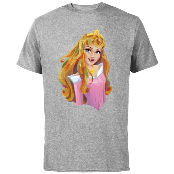 Disney Sleeping Beauty Princess Aurora Graphic T-Shirt - Short Sleeve Cotton T-Shirt for Adults - Customized-Athletic Heather