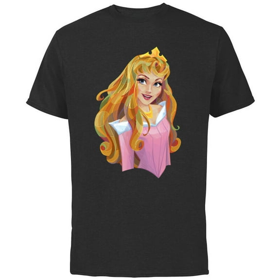 Disney Sleeping Beauty Princess Aurora Graphic T-Shirt - Short Sleeve Cotton T-Shirt for Adults - Customized-Black