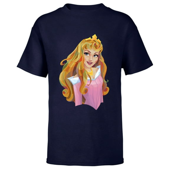 Disney Sleeping Beauty Princess Aurora Graphic T-Shirt - Short Sleeve T-Shirt for Kids - Customized-Athletic Navy