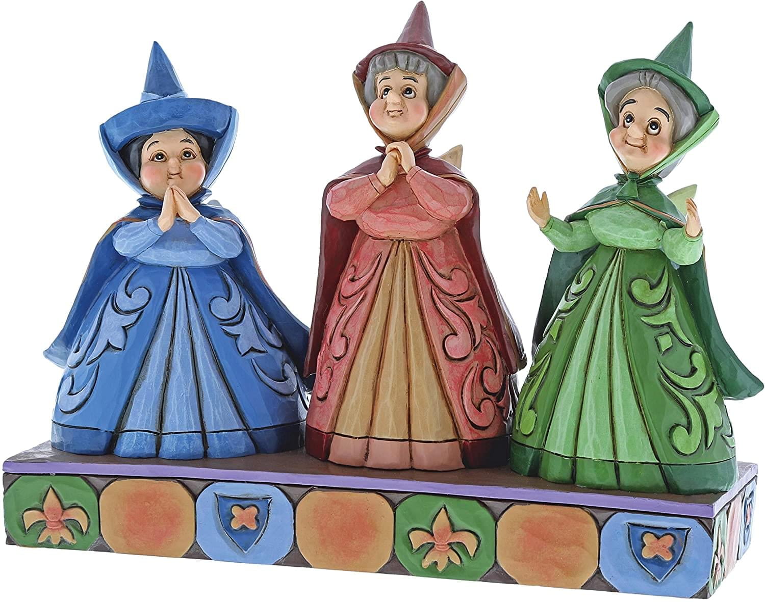 Hand-Painted Resin Sleeping Beauty Three Fairies Figurine