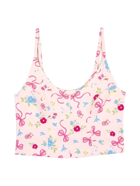 Sleeping Beauty Women's Athletic Cropped Sports Bra Aurora Soft Pink