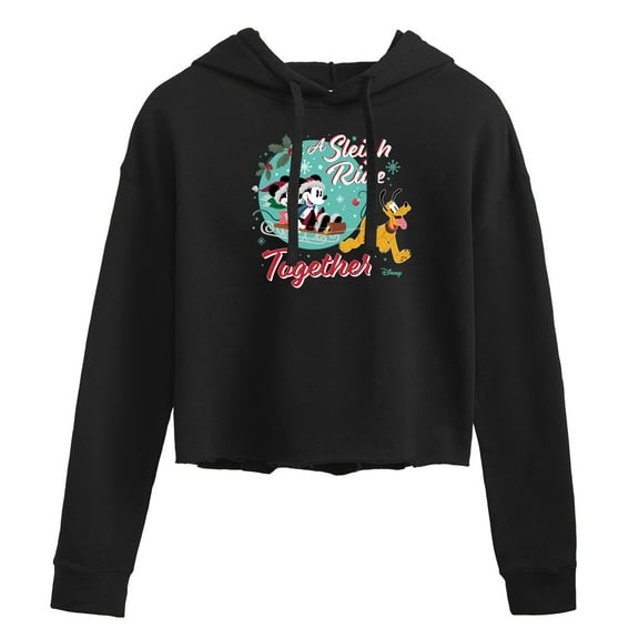 Disney - Sleigh Ride Together - Juniors Cropped Pullover Hoodie