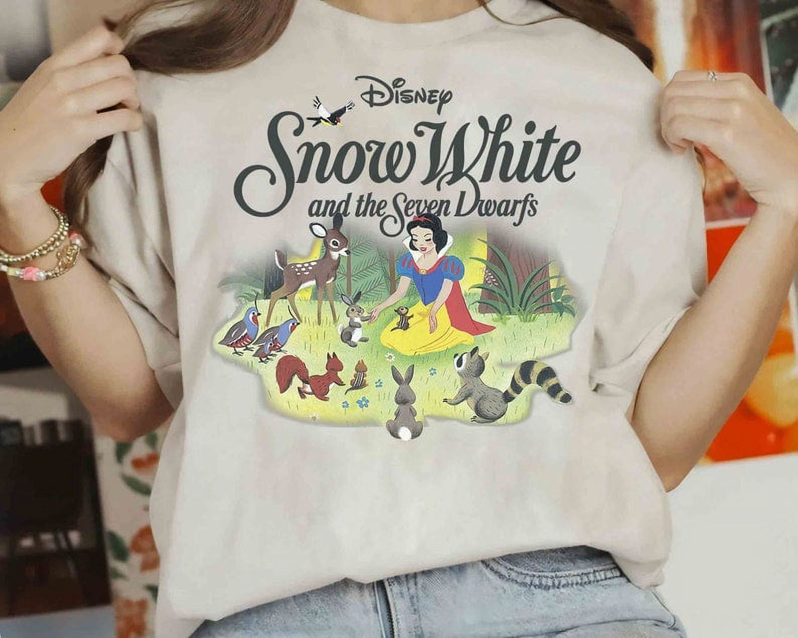 Disney Snow White Animal Friends Title Logo Shirt, Snow White Seven ...
